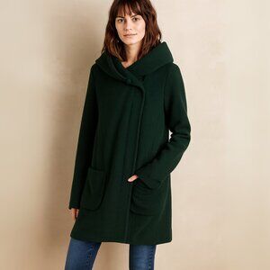 ANTHROPOLOGIE MOTH Boiled Wool Pea Coat/Jacket in Deep Hunter Green